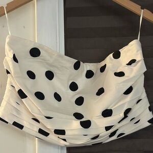 LOFT white polka dot crop